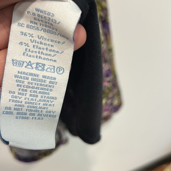 BODEN jersey knit plus size Elegant Purple and Yellow firework Women's Dress 14 - Picture 5 of 6